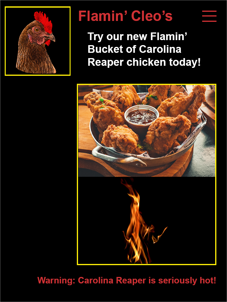 Flamin' Tablet Wireframe 1